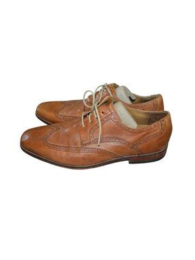 Cole Haan Caramel Brown Leather Wingtip Oxford Dress Shoes Men's Size 11 Classic